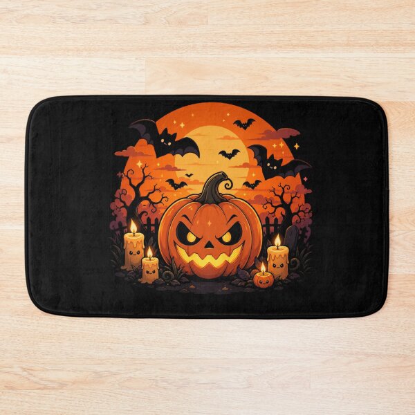 Item preview, Cute DEvil Pumpkin Halloween Sunset Spooky Kawaii Bat Design designed and sold by MotylekAnia.