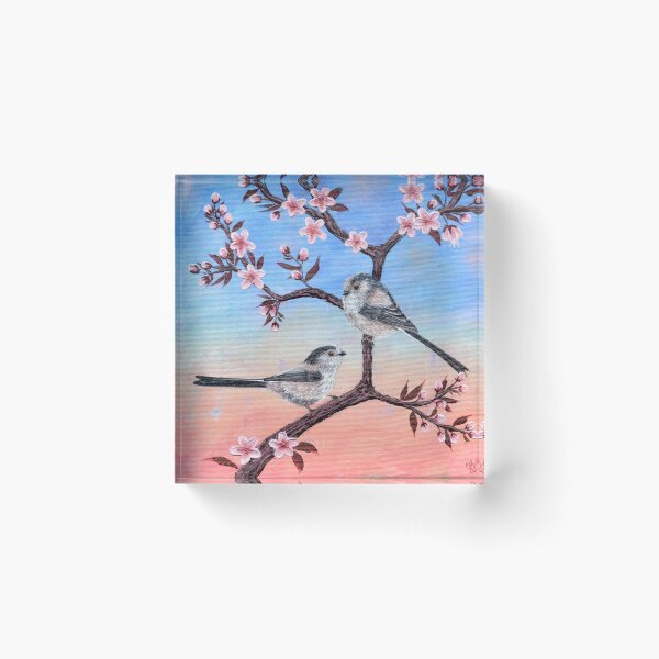 Item preview, Cherry Blossom Long-tailed Tits designed and sold by CharlotteJade.