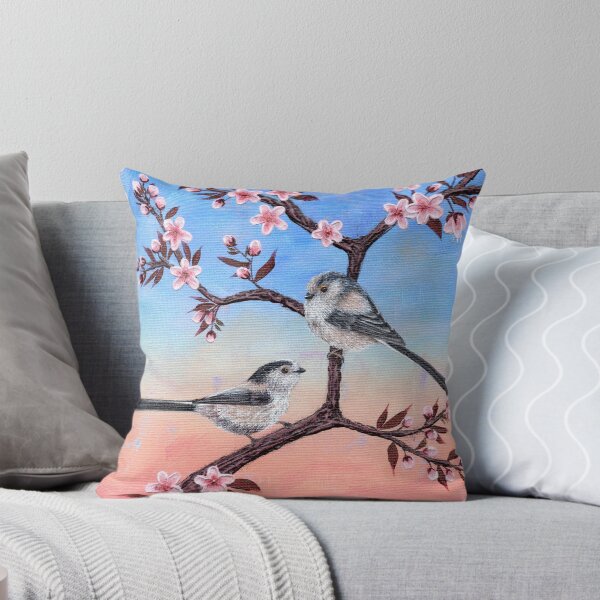 Item preview, Cherry Blossom Long-tailed Tits designed and sold by CharlotteJade.