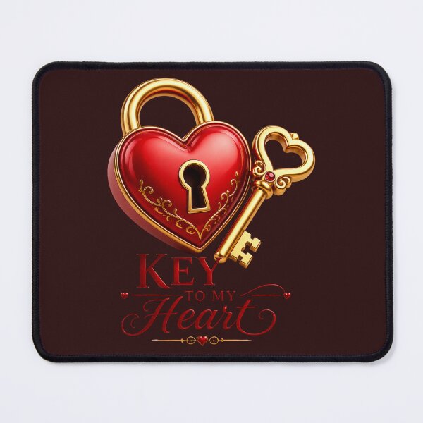 Item preview, Key to My Heart – Heart-Shaped Lock with Golden Key, Romantic Love Illustration for Couples designed and sold by JagrDesigns.