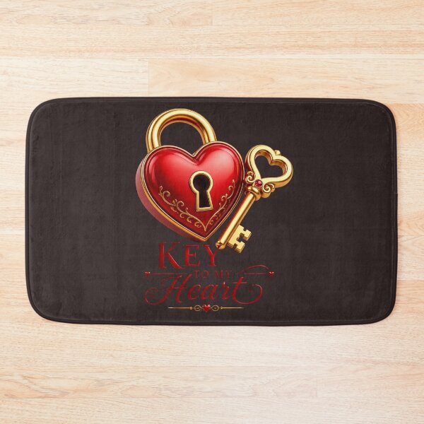 Item preview, Key to My Heart – Heart-Shaped Lock with Golden Key, Romantic Love Illustration for Couples designed and sold by JagrDesigns.