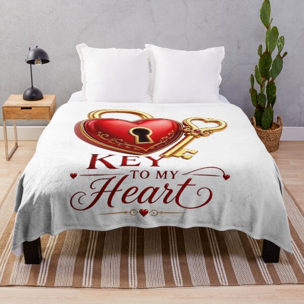 Item preview, Key to My Heart – Heart-Shaped Lock with Golden Key, Romantic Love Illustration for Couples designed and sold by JagrDesigns.