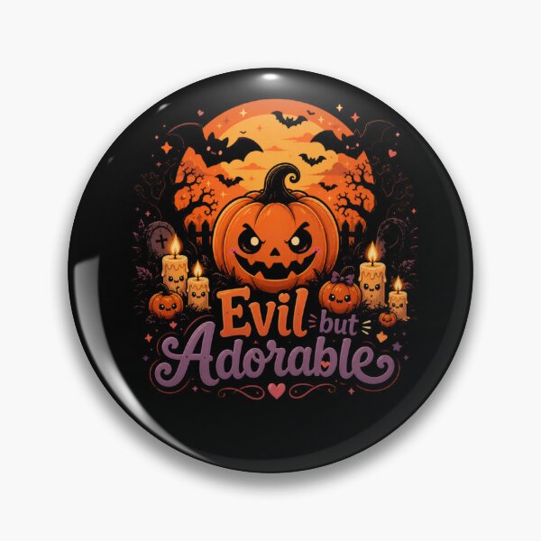 Item preview, D-Evil but Adorable Cute Halloween Pumpkin Spooky Kawaii Design designed and sold by MotylekAnia.