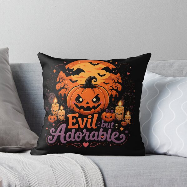Item preview, D-Evil but Adorable Cute Halloween Pumpkin Spooky Kawaii Design designed and sold by MotylekAnia.