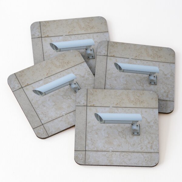 Item preview, White Surveillance Camera Mounted On Marble Wall for Security and Monitoring of Building Exterior designed and sold by Nmallia.