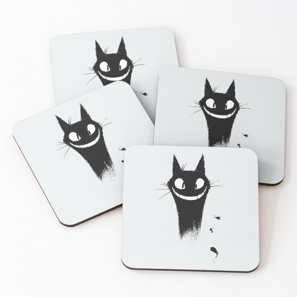 Item preview, Mischievous Black Cat Grin - Cheeky Minimalist Cat Art designed and sold by PixelQ.