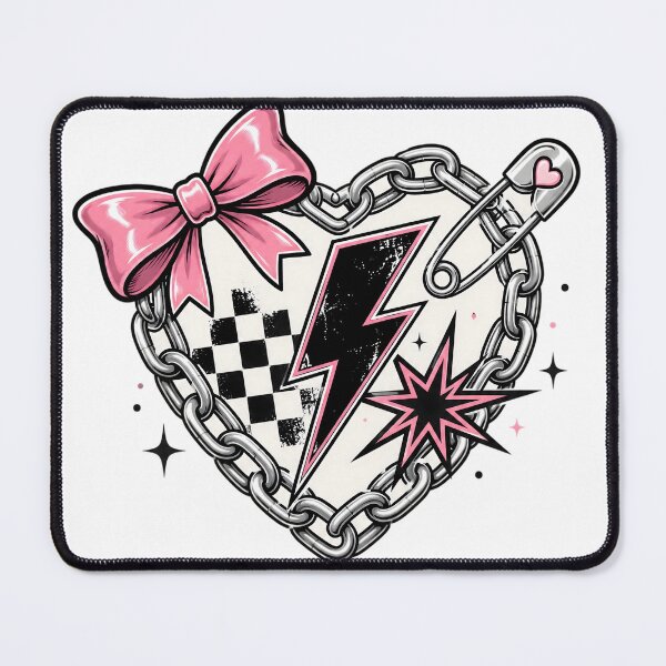 Item preview, Pink Punk Heart Chain Sticker designed and sold by smktheduck.