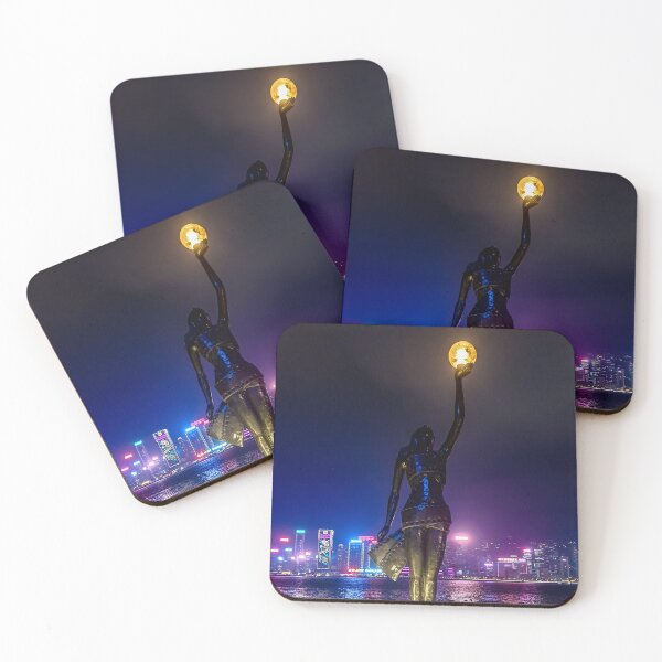 Item preview, Avenue of Stars Night Skyline, Tsim Sha Tsui, Hong Kong | Victoria Harbour City Lights Urban Art designed and sold by Ross.A.Campbell.