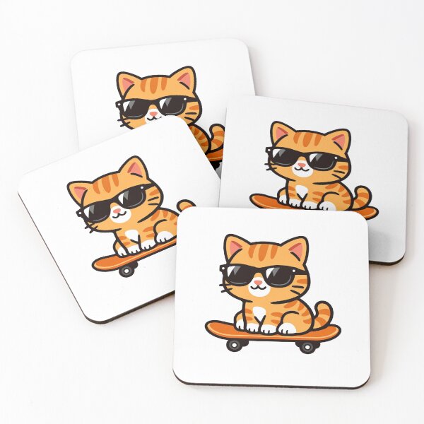 Item preview, Cool Skateboarding Orange Tabby Cat with Sunglasses designed and sold by Owcomm.