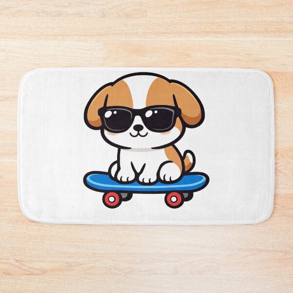 Item preview, Cool Puppy on Skateboard with Sunglasses Cute Kawaii Dog Skater designed and sold by Owcomm.
