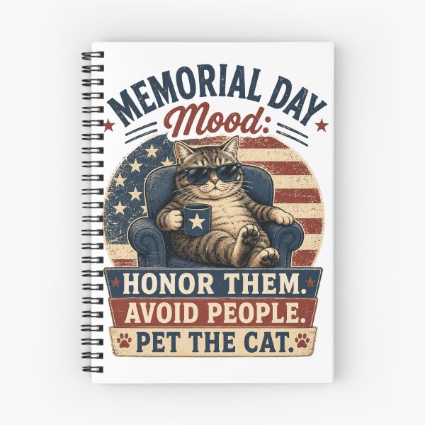 Item preview, Memorial Day Cat Lover Shirt – Funny Vintage Patriotic Cat Design designed and sold by @SHINTOSARTSTORE.