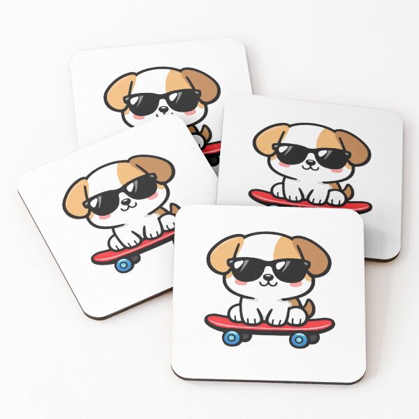 Item preview, Cool Skateboarding Puppy with Sunglasses Cute Dog on Skateboard designed and sold by Owcomm.
