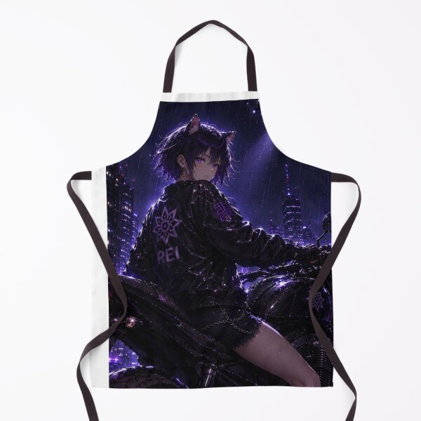 Item preview, REI – Neon Rain Catgirl Rider | Cyberpunk Anime Police Girl designed and sold by RinaWorksJP.