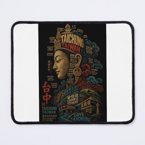 Item preview, Taichung Taiwan Cultural Landmarks Typography Portrait designed and sold by Places On Earth.
