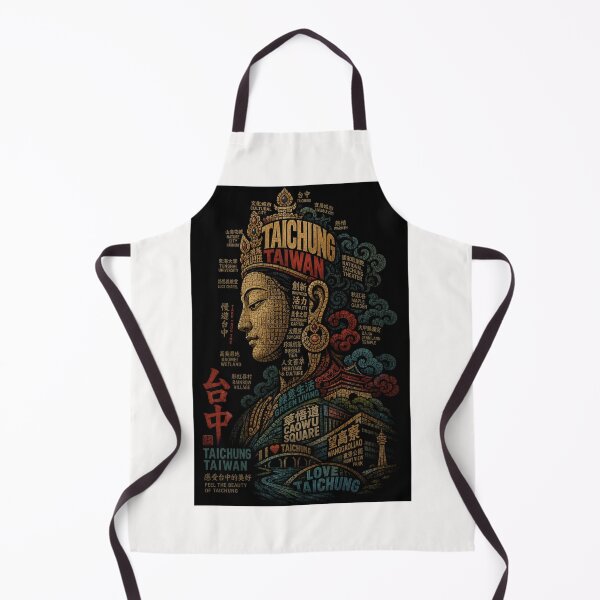 Item preview, Taichung Taiwan Cultural Landmarks Typography Portrait designed and sold by Places On Earth.