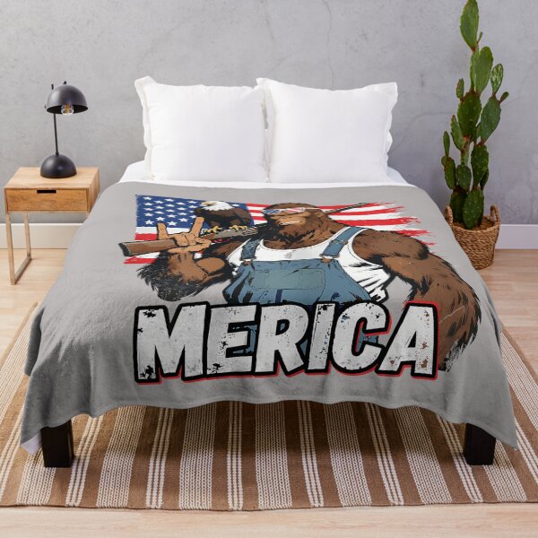 Item preview, Bigfoot Merica Rock American Flag Patriotic 4th of July designed and sold by GreggRoss.