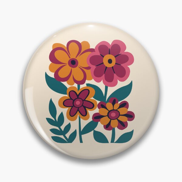 Item preview, Groovy flower bouquet, retro floral print designed and sold by CroesCreations.