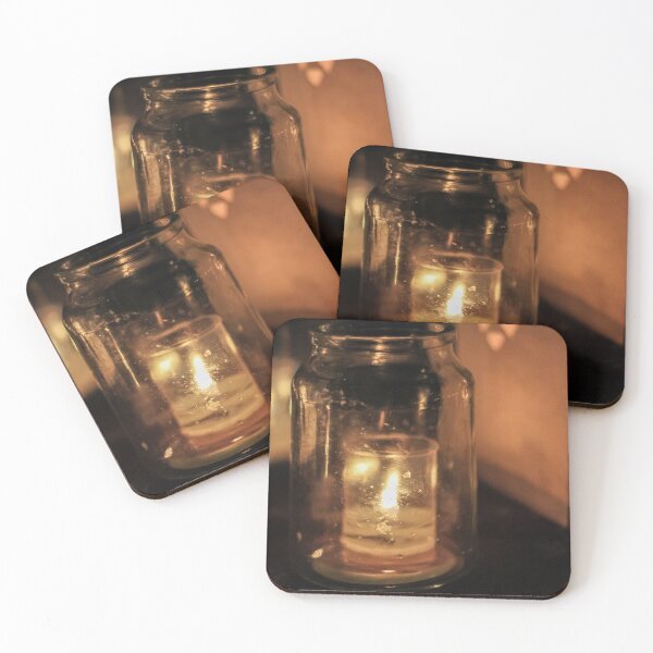 Item preview, Row Of Glass Tealight Candles With Warm Bokeh Candlelight For Quiet Intimate Atmosphere designed and sold by Nmallia.