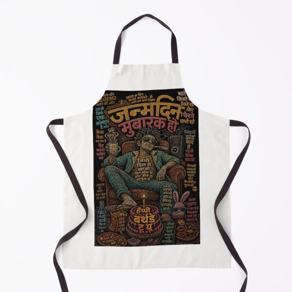 Item preview, Janmadin Mubarak Hindi Party King Birthday Typography designed and sold by Places On Earth.