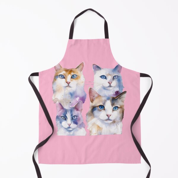 Item preview, Four Fluffy Watercolor Cats Portrait Art designed and sold by Paolo-Bandal.