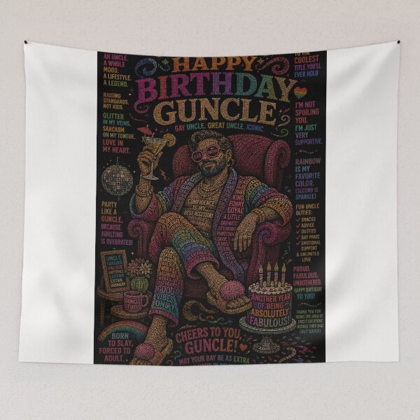 Item preview, Happy Birthday Guncle Rainbow Pride Celebration designed and sold by Places On Earth.