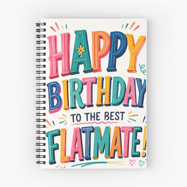 Item preview, Happy Birthday To The Best Flatmate Colorful Typography designed and sold by Places On Earth.