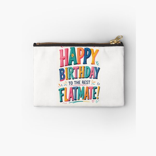 Item preview, Happy Birthday To The Best Flatmate Colorful Typography designed and sold by Places On Earth.