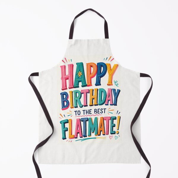 Item preview, Happy Birthday To The Best Flatmate Colorful Typography designed and sold by Places On Earth.