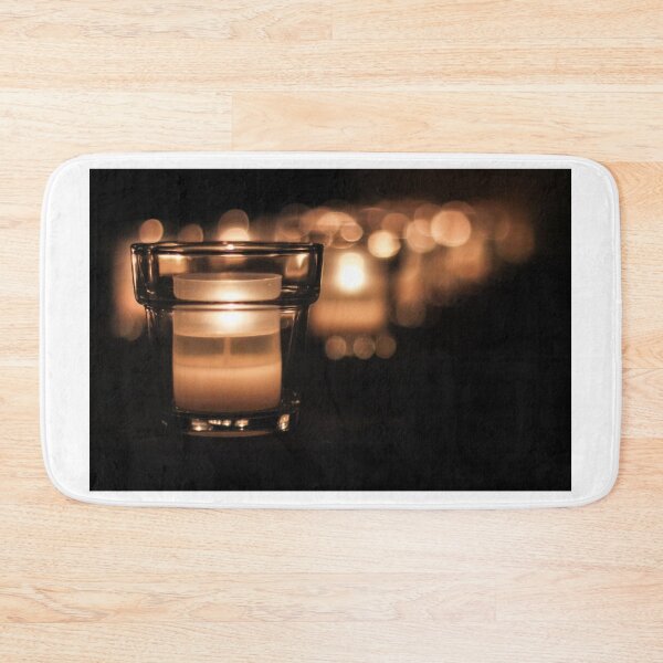 Item preview, Row Of Glass Tealight Candles With Warm Bokeh Candlelight For Quiet Intimate Atmosphere designed and sold by Nmallia.