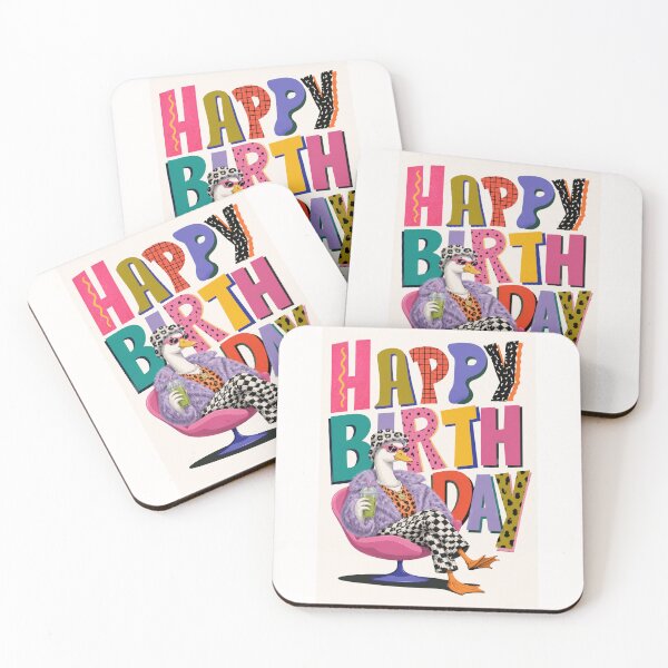 Item preview, Happy Birthday Fashion Duck Glam Typography designed and sold by Places On Earth.