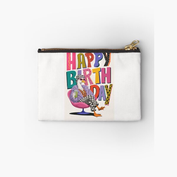 Item preview, Happy Birthday Fashion Duck Glam Typography designed and sold by Places On Earth.