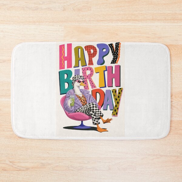 Item preview, Happy Birthday Fashion Duck Glam Typography designed and sold by Places On Earth.