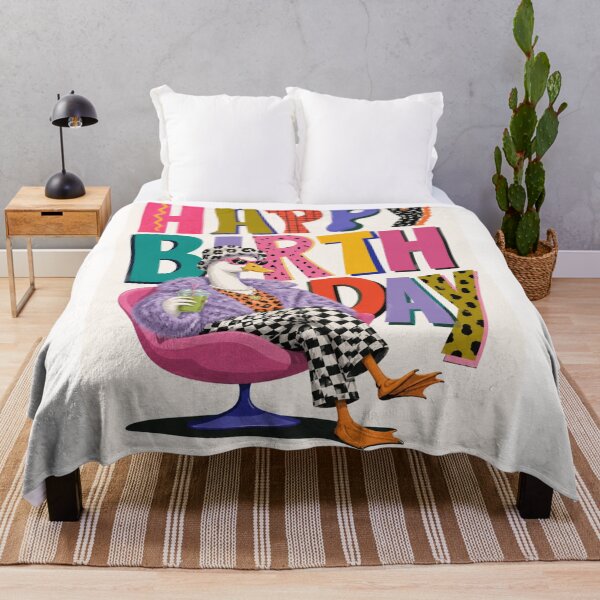 Item preview, Happy Birthday Fashion Duck Glam Typography designed and sold by Places On Earth.