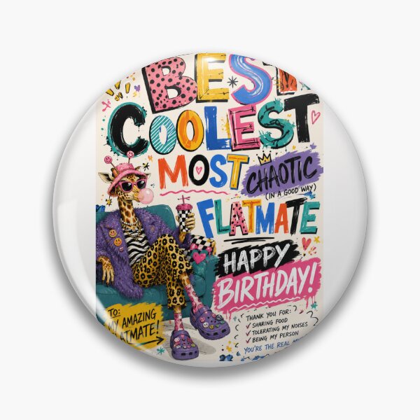 Item preview, Best Coolest Most Chaotic Flatmate Birthday Typography designed and sold by Places On Earth.