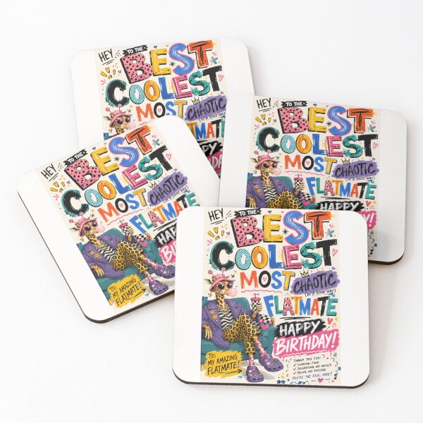 Item preview, Best Coolest Most Chaotic Flatmate Birthday Typography designed and sold by Places On Earth.