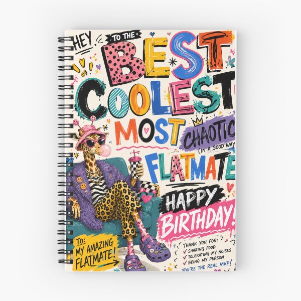 Item preview, Best Coolest Most Chaotic Flatmate Birthday Typography designed and sold by Places On Earth.