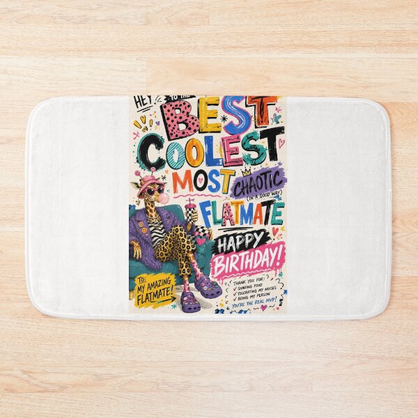Item preview, Best Coolest Most Chaotic Flatmate Birthday Typography designed and sold by Places On Earth.
