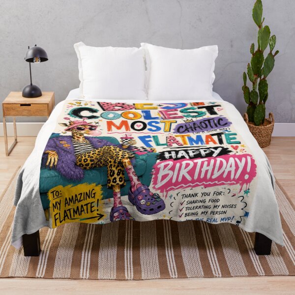 Item preview, Best Coolest Most Chaotic Flatmate Birthday Typography designed and sold by Places On Earth.