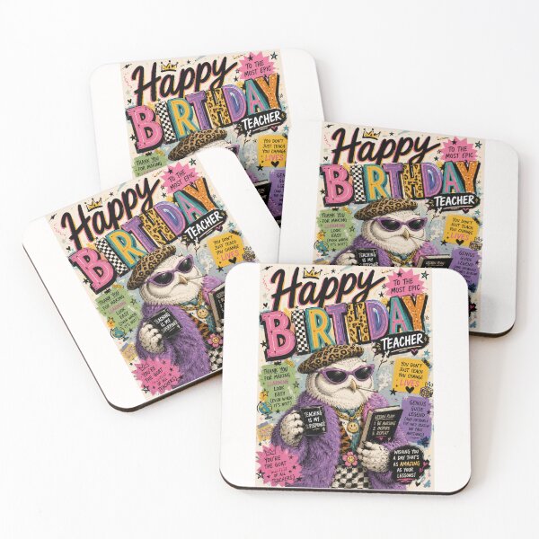 Item preview, Happy Birthday Teacher Owl Classroom Typography designed and sold by Places On Earth.