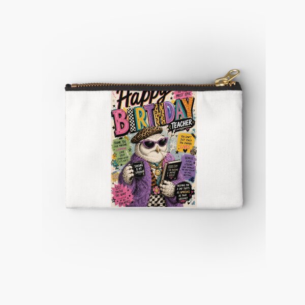 Item preview, Feliz cumpleaños, profesora. Tipografía de aula con búho. designed and sold by Places On Earth.