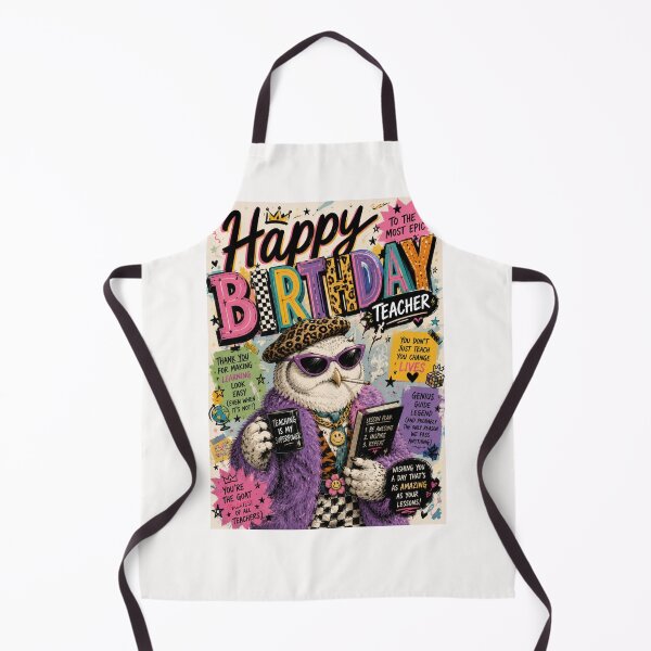 Item preview, Happy Birthday Teacher Owl Classroom Typography designed and sold by Places On Earth.