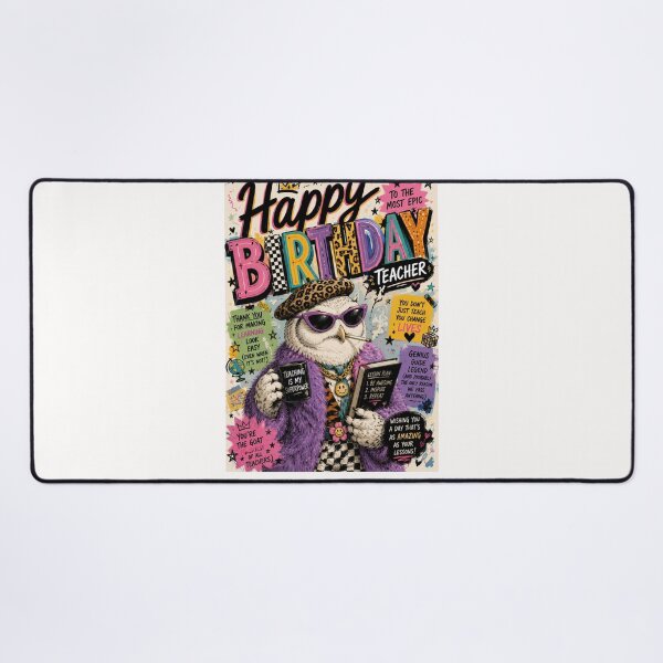 Item preview, Happy Birthday Teacher Owl Classroom Typography designed and sold by Places On Earth.