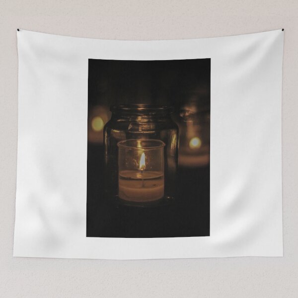Item preview, Row Of Glass Tealight Candles With Warm Bokeh Candlelight For Quiet Intimate Atmosphere designed and sold by Nmallia.