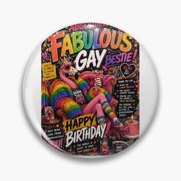Item preview, Absolutely Fabulous Gay Bestie Pride Birthday Celebration designed and sold by Places On Earth.