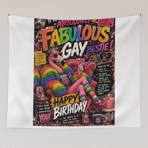 Item preview, Absolutely Fabulous Gay Bestie Pride Birthday Celebration designed and sold by Places On Earth.