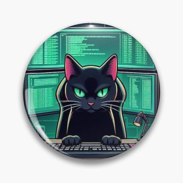 Item preview, Cyber Cat Coder – Funny Hacker Animal Design designed and sold by Dogandesighn.