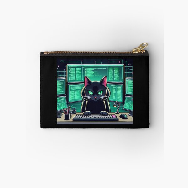 Item preview, Cyber Cat Coder – Funny Hacker Animal Design designed and sold by Dogandesighn.