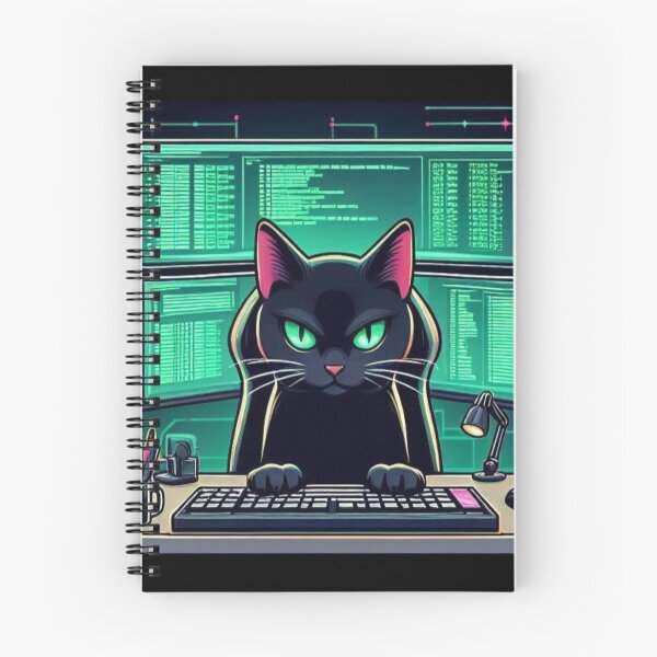 Item preview, Cyber Cat Coder – Funny Hacker Animal Design designed and sold by Dogandesighn.