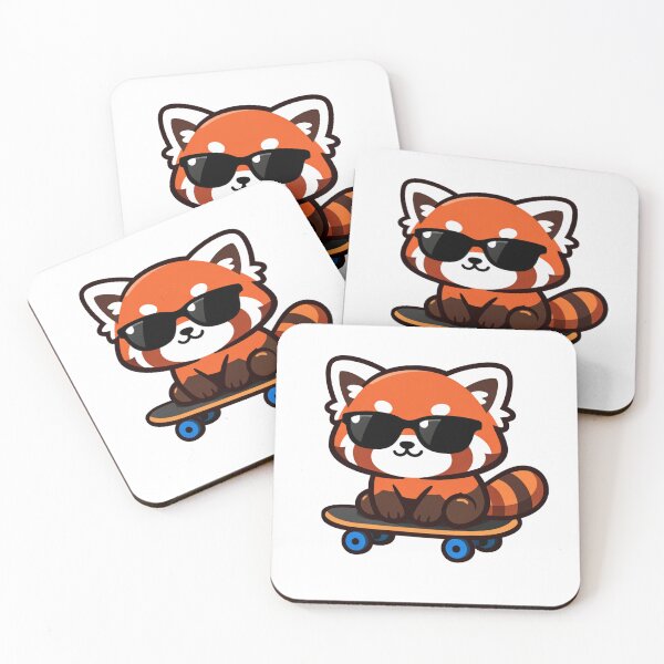 Item preview, Cool Red Panda Skateboarding Kawaii Cartoon Animal With Sunglasses designed and sold by Owcomm.