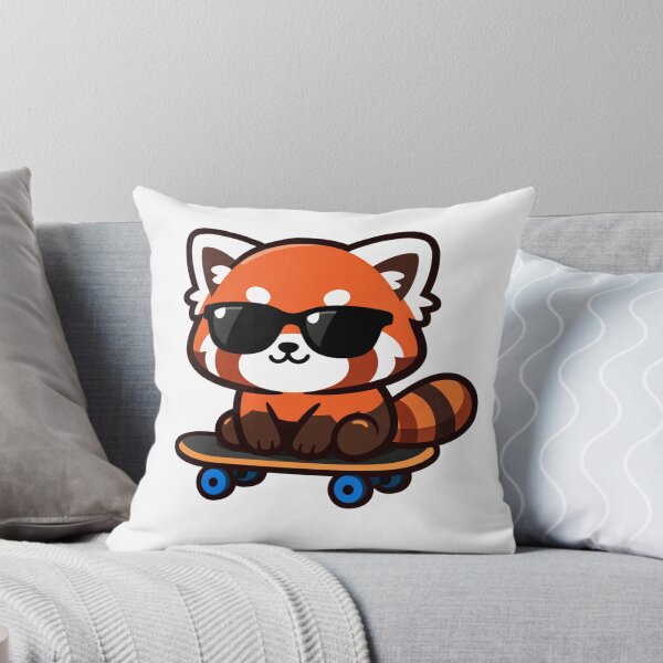 Item preview, Cool Red Panda Skateboarding Kawaii Cartoon Animal With Sunglasses designed and sold by Owcomm.